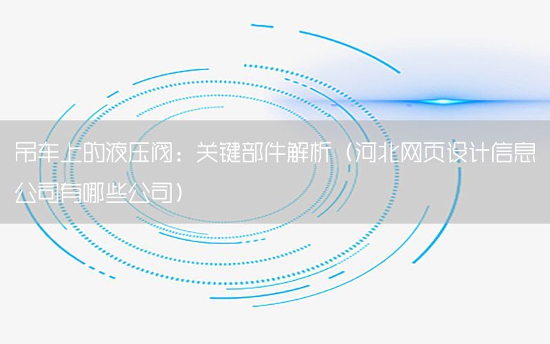 吊车上的液压阀：关键部件解析（河北网页设计信息公司有哪些公司）