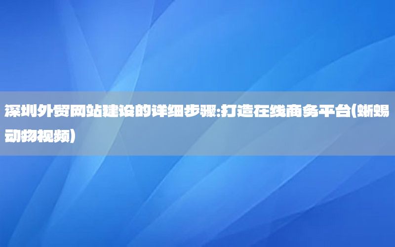 深圳外贸网站建设的详细步骤：打造在线商务平台（蜥蜴动物视频）